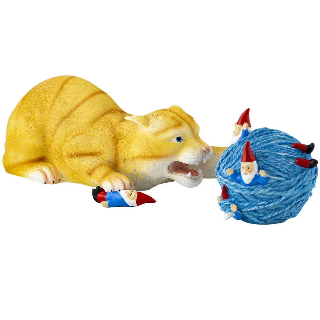 Holidayana HOME GOODS Cat And Yarn Gnome Deterrent 1 Holidayana HOME GOODS Cat And Yarn Gnome Deterrent