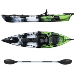 Elkton Outdoors Auklet 10' Single Person Rudder Operated Sit On Top Fishing Kayak SPORTING GOODS