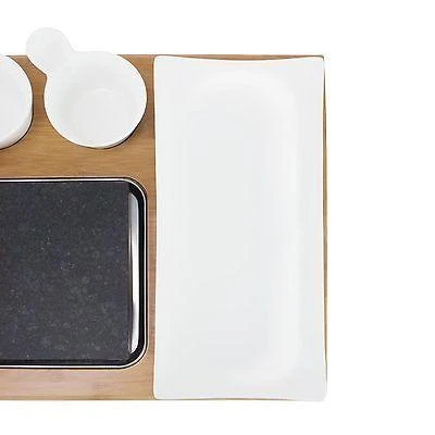 Zelancio HOME GOODS Ceramic Serving Plate For Lava Hot Stone Cooking Set, Set Of 2 Plates 4 Zelancio HOME GOODS Ceramic Serving Plate For Lava Hot Stone Cooking Set, Set Of 2 Plates