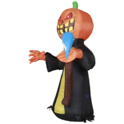Holidayana HOME GOODS 5 Ft Pumpkin Head Reaper With Scythe Halloween Inflatable