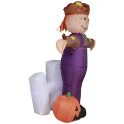 Holidayana HOME GOODS 6 Ft Festive Scarecrow With Jack O' Lantern Halloween Inflatable