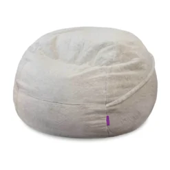 Moonstone White Fur 4ft Memory Foam Bean Bag HOME GOODS