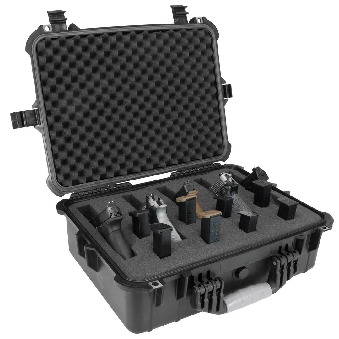 Elkton Outdoors SPORTING GOODS Hard 5 Pistol Gun Case With Locking Holes & Auto Pressure Adjustment 4 Elkton Outdoors SPORTING GOODS Hard 5 Pistol Gun Case With Locking Holes & Auto Pressure Adjustment