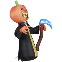 Holidayana HOME GOODS 5 Ft Pumpkin Head Reaper With Scythe Halloween Inflatable