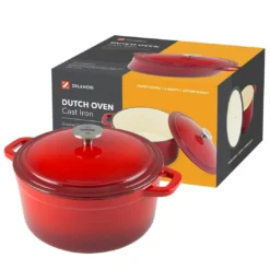 Zelancio 6 Quart Enameled Cast Iron Dutch Oven With Lid