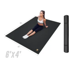 Ultra Fitness Gear Super Durable Exercise Work-Out Mat, Anti-Microbial Fitness Mat For Yoga, Weight Training & Stretching - Multiple Sizes