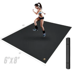 Ultra Fitness Gear Super Durable Exercise Work-Out Mat, Anti-Microbial Fitness Mat For Yoga, Weight Training & Stretching - Multiple Sizes