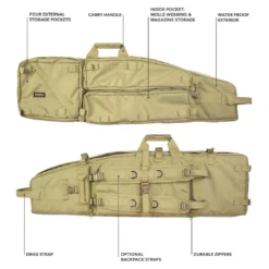 Elkton Outdoors SPORTING GOODS Tactical Rifle Drag Bag With Optional Backpack Straps