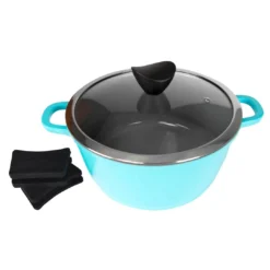 Zelancio 7 Piece Cast Aluminum Ceramic Coated Nonstick Cookware Set, Induction Base