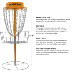 SPORTING GOODS Driftsun Typhoon Heavy Duty Disc Golf Basket, Portable Practice Target