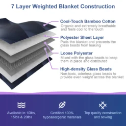Moonstone HOME GOODS Bamboo Cooling Weighted Blanket For Adults