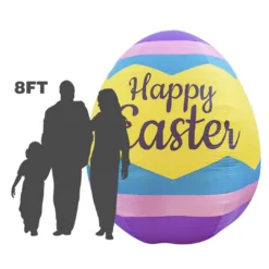 Holidayana HOME GOODS Inflatable Easter Egg Decoration With Built-In Fan And LED Lights