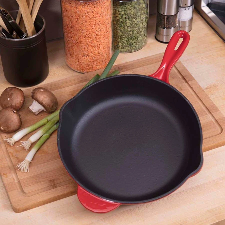 Zelancio 10 Inch Enameled Cast Iron Skillet 8 Zelancio 10 Inch Enameled Cast Iron Skillet