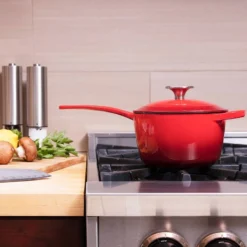 Zelancio 2 Quart Enameled Cast Iron Sauce Pan With Lid HOME GOODS