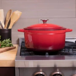 Zelancio 6 Quart Enameled Cast Iron Dutch Oven With Lid