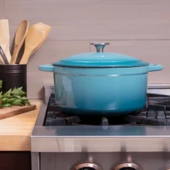 Zelancio 6 Quart Enameled Cast Iron Dutch Oven With Lid