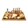 Zelancio Slate Cheese Board, 12 Piece Charcuterie Set Includes 4 Stainless Steel Cheese Knives, Bigger Acacia Serving Tray With Slate Board, And Wood Tool Holder
