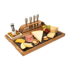 Zelancio Slate Cheese Board, 12 Piece Charcuterie Set Includes 4 Stainless Steel Cheese Knives, Bigger Acacia Serving Tray With Slate Board, And Wood Tool Holder 40 Zelancio Slate Cheese Board, 12 Piece Charcuterie Set Includes 4 Stainless Steel Cheese Knives, Bigger Acacia Serving Tray With Slate Board, And Wood Tool Holder