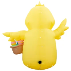 Holidayana Inflatable Easter Baby Chick With Easter Eggs Basket Decoration With Built-In Fan And LED Lights