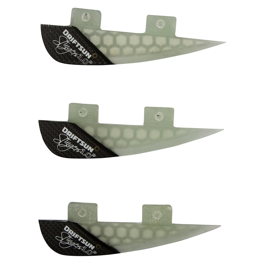 Driftsun 50/50 Replacement Stinger Fins, 1 Inch Honeycomb Skim Style Wakesurf Fins, FCS Box System