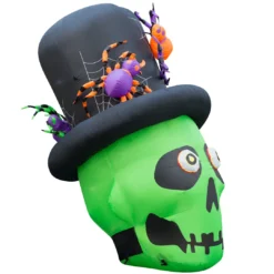 Holidayana 6 Ft Inflatable Halloween Top Hat Skull Yard Decoration Lawn Inflatables 10 Holidayana 6 Ft Inflatable Halloween Top Hat Skull Yard Decoration Lawn Inflatables