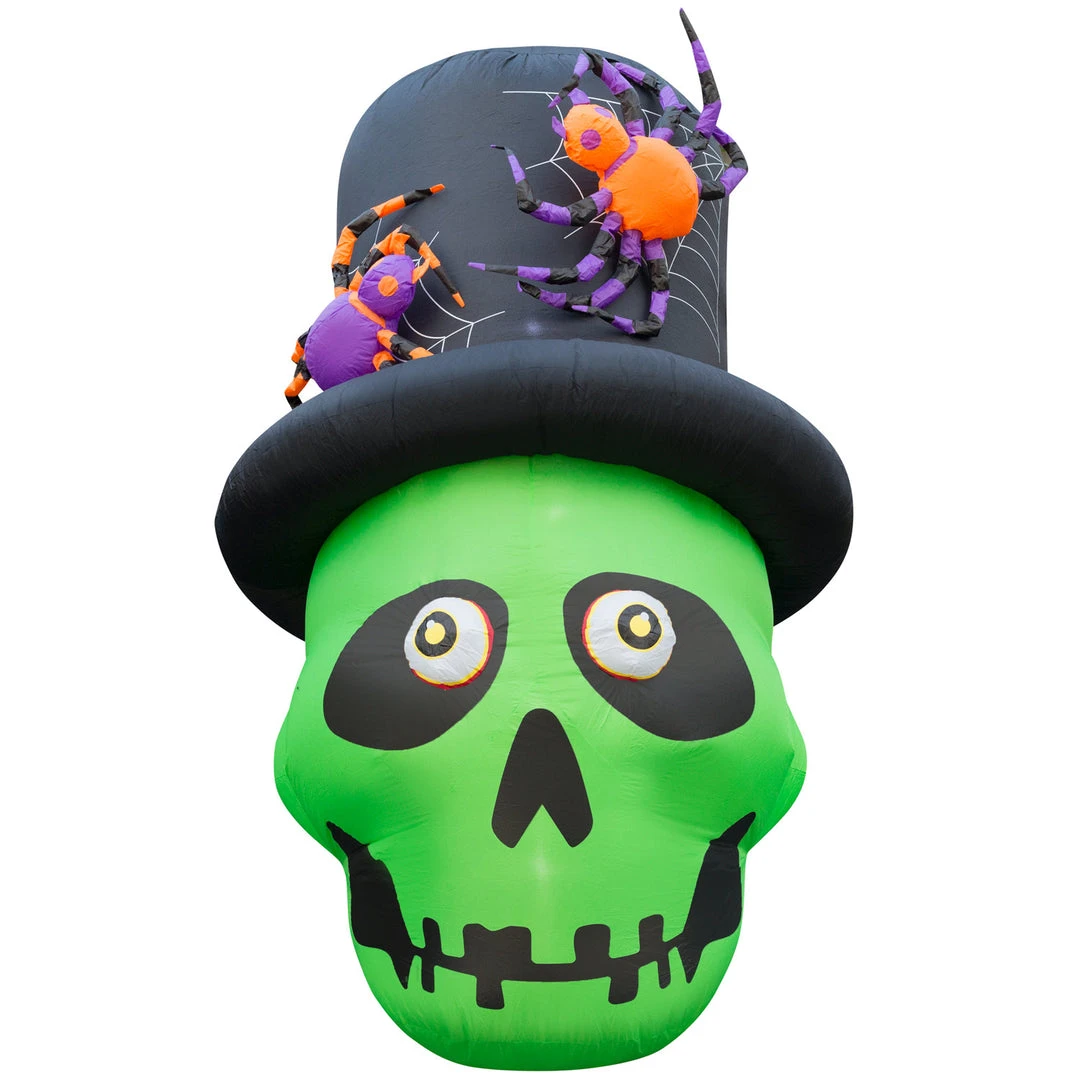 Holidayana 6 Ft Inflatable Halloween Top Hat Skull Yard Decoration Lawn Inflatables