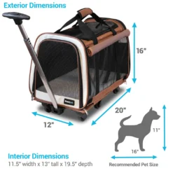 Marketfleet Inc. Outdoors Airline Approved Rolling Pet Travel Carrier
