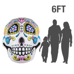 Holidayana Inflatable Halloween Skull Decoration With Built-In Fan And LED Lights HOME GOODS