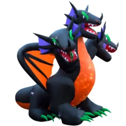 Holidayana 10 Ft Inflatable Halloween 3-Headed Dragon Yard Decoration