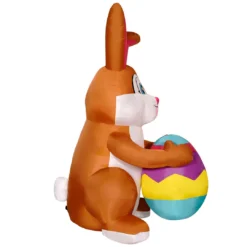 Holidayana LAWN & GARDEN DECOR 9ft Tall Easter Bunny With Egg Lawn Inflatable, Bright Lights, Built-in Fan, And Included Stakes And Ropes