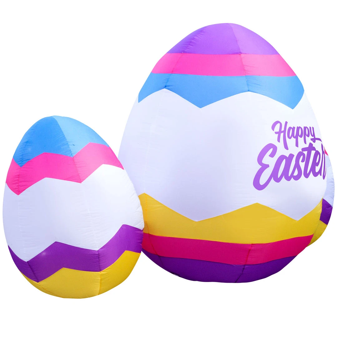 Holidayana 6ft Tall Easter Eggs Lawn Inflatable, Bright Lights, Built-in Fan, And Included Stakes And Ropes 7 Holidayana 6ft Tall Easter Eggs Lawn Inflatable, Bright Lights, Built-in Fan, And Included Stakes And Ropes