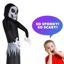 Holidayana HOME GOODS 9 Ft Black Reaper Ghost Halloween Inflatable