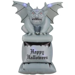 Holidayana 8 Ft Perched Stone Gargoyle On Pedestal Halloween Inflatable