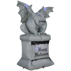 Holidayana 8 Ft Perched Stone Gargoyle On Pedestal Halloween Inflatable