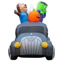 Holidayana Lawn Inflatables 5.5 Ft Inflatable Halloween Monster Hearse Yard Decoration