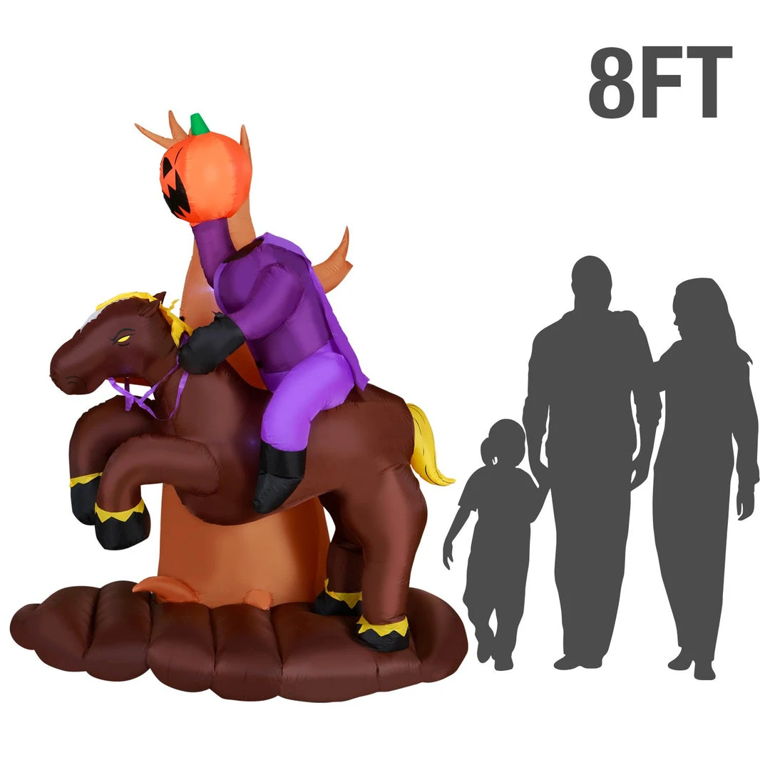 Holidayana HOME GOODS 8 Ft Headless Horseman With Jack O' Lantern Head Halloween Inflatable 2 Holidayana HOME GOODS 8 Ft Headless Horseman With Jack O' Lantern Head Halloween Inflatable
