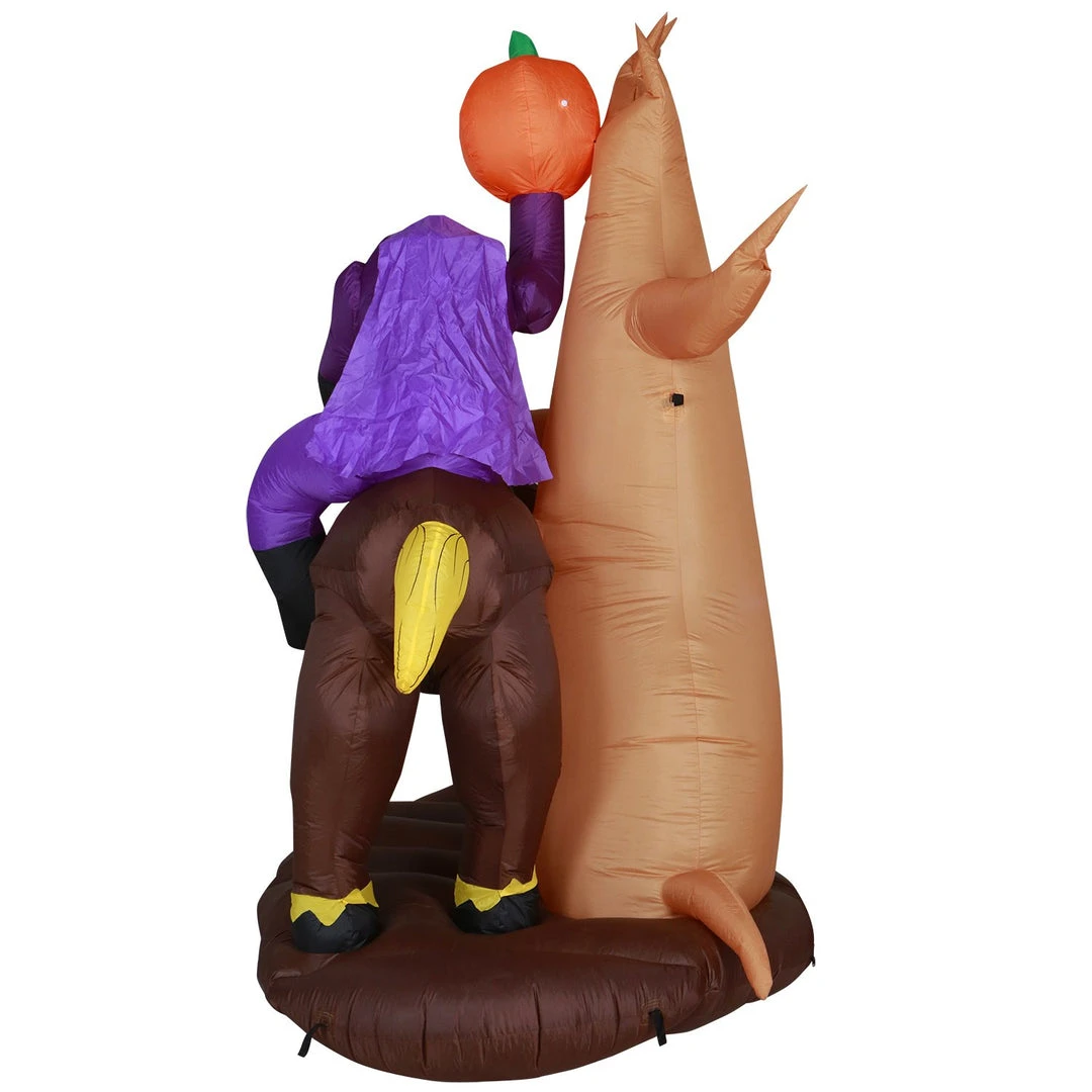 Holidayana HOME GOODS 8 Ft Headless Horseman With Jack O' Lantern Head Halloween Inflatable 8 Holidayana HOME GOODS 8 Ft Headless Horseman With Jack O' Lantern Head Halloween Inflatable