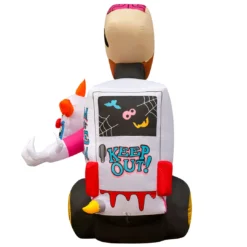 Holidayana 8 Ft Inflatable Halloween Clown Ice Cream Truck Yard Decoration