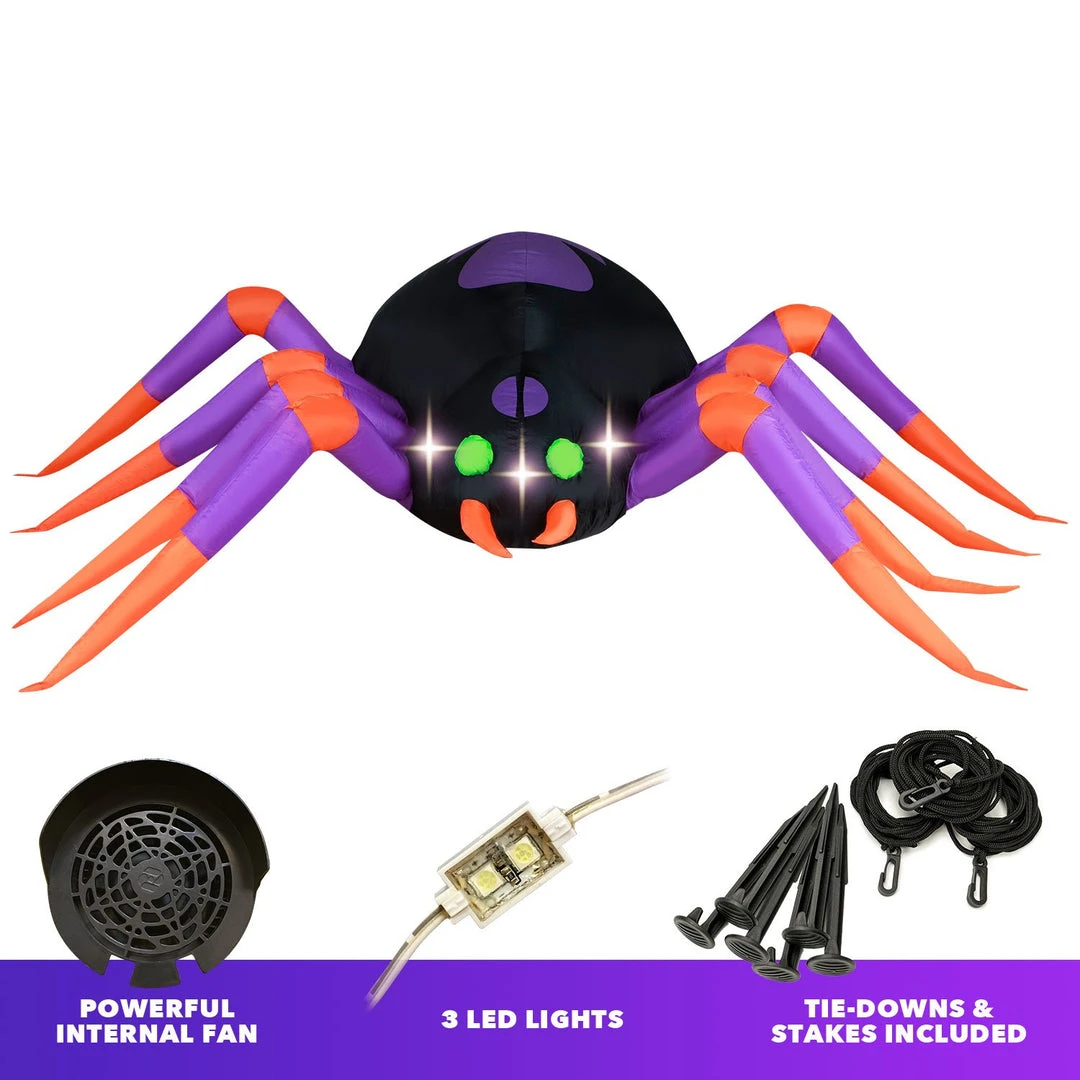 Holidayana 8 Ft Long Creepy Crawly Spider Halloween Inflatable 3 Holidayana 8 Ft Long Creepy Crawly Spider Halloween Inflatable