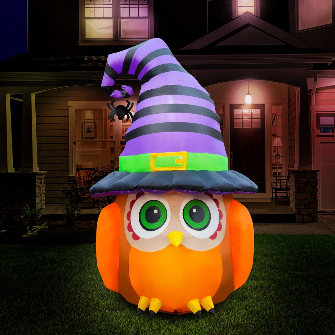 Marketfleet Inc. 6 Ft Inflatable Halloween Witch Owl Yard Decoration Lawn Inflatables
