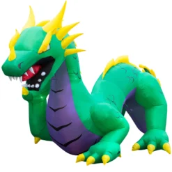 Holidayana 15 Ft Inflatable Halloween Serpent Dragon Yard Decoration Lawn Inflatables