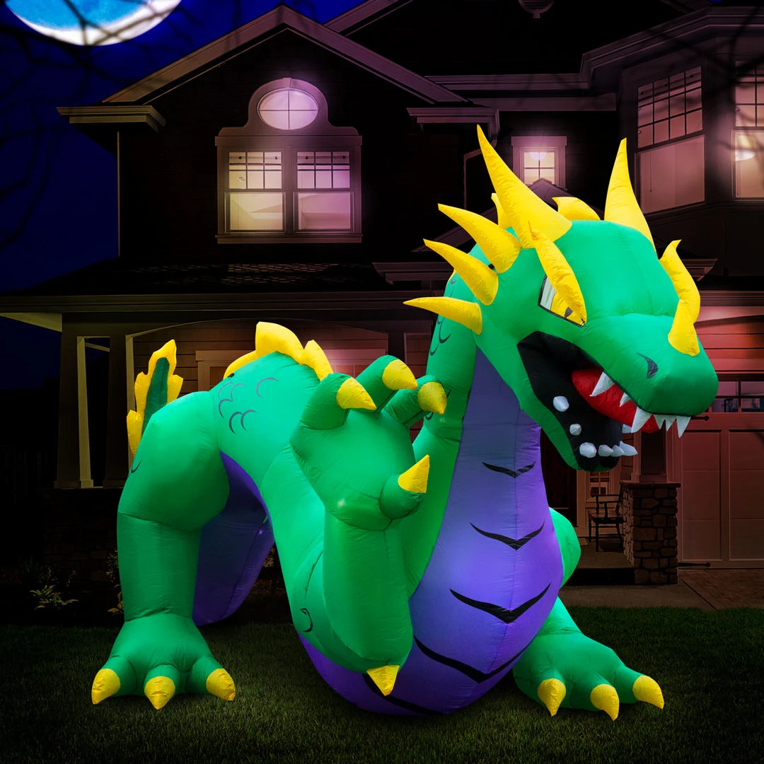 Holidayana 15 Ft Inflatable Halloween Serpent Dragon Yard Decoration Lawn Inflatables