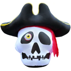 Holidayana 5 Ft Inflatable Halloween Pirate Skull Yard Decoration