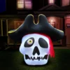 Holidayana 5 Ft Inflatable Halloween Pirate Skull Yard Decoration