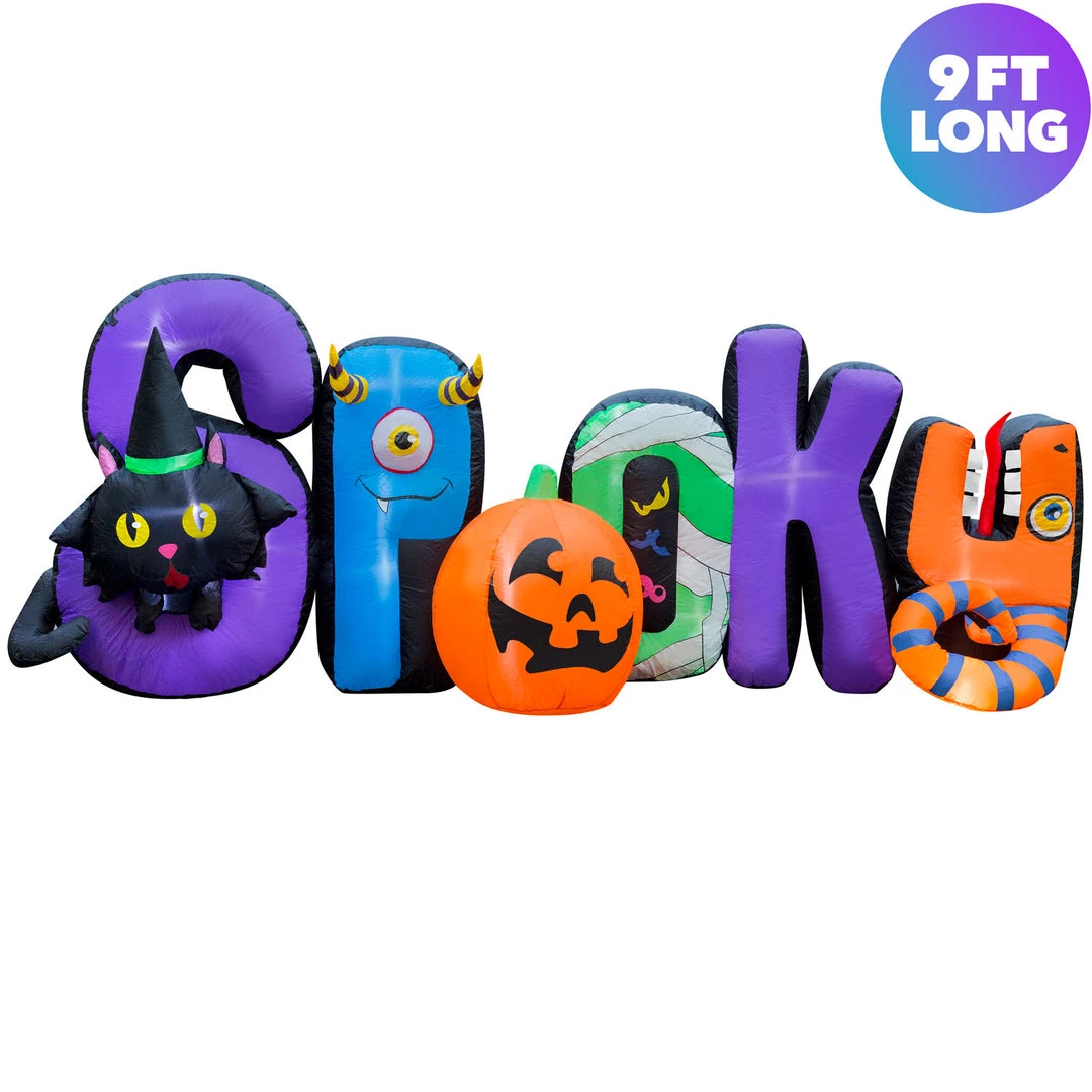 Holidayana 9 Ft Inflatable Halloween Spooky Sign Yard Decoration Lawn Inflatables 5 Holidayana 9 Ft Inflatable Halloween Spooky Sign Yard Decoration Lawn Inflatables