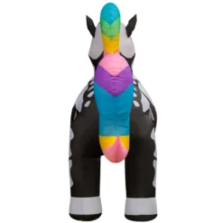 Holidayana 8 Ft Inflatable Halloween Skeleton Unicorn Yard Decoration