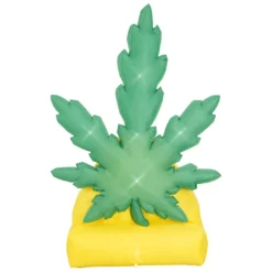 Holidayana HOME GOODS 6 Ft Giant Pot Leaf Inflatable Yard Decoration With Built-in Bulbs, Tie-Downs, And Powerful Fan
