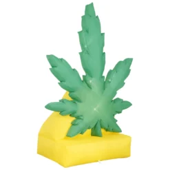 Holidayana HOME GOODS 6 Ft Giant Pot Leaf Inflatable Yard Decoration With Built-in Bulbs, Tie-Downs, And Powerful Fan
