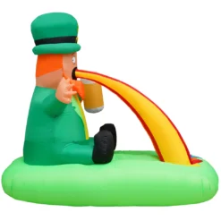 Holidayana Holiday Decorations 6ft Tall Saint Patrick's Day Puking Leprechaun Lawn Inflatable, Bright Lights, Built-in Fan, And Included Stakes And Ropes