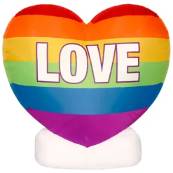 Holidayana LAWN & GARDEN DECOR 6ft Tall Valentine's Day "Love" Rainbow Heart Lawn Inflatable, Bright Lights, Built-in Fan, And Included Stakes And Ropes